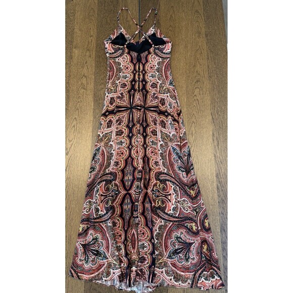 Alice & Olivia Alves Paisley Print Maxi Dress Women's Size 8 Adjustable Straps - Picture 3 of 11